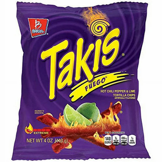 Takis Fuego Hot Chili Pepper & Lime Tortilla Chips (Small Bag)