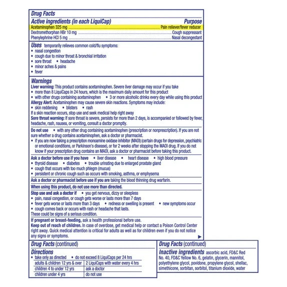 Vicks DayQuil Cold & Flu Multi-Symptom Relief (12 LiquiCaps)