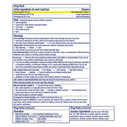 Vicks DayQuil Cold & Flu Multi-Symptom Relief (12 LiquiCaps)