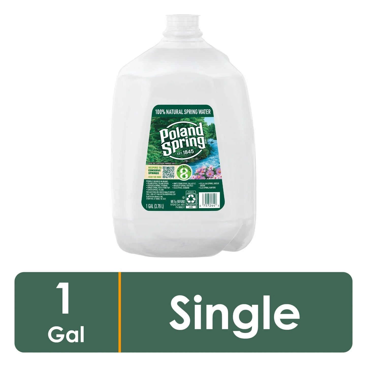 Poland Spring 100% Natural Spring Water (1 Gallon Jug)