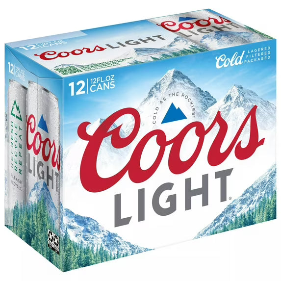 Coors Light Lager Beer - 12 Pack (12 fl oz Cold Activated Cans)