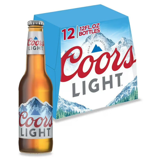 Coors Light Lager Beer - 12 Pack (12 fl oz Bottles) 144.00 FL OZ