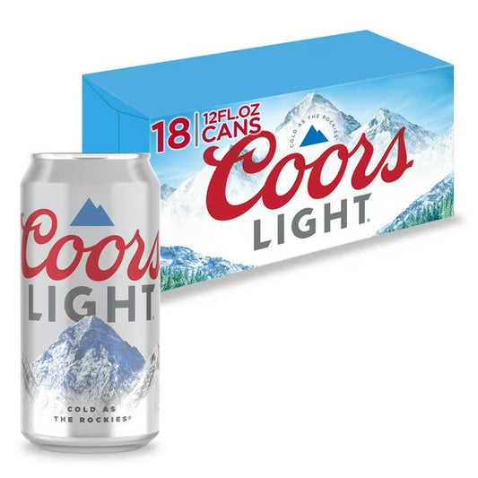 Coors Light Lager Beer - 18 Pack (12 fl oz Cold Activated Cans)