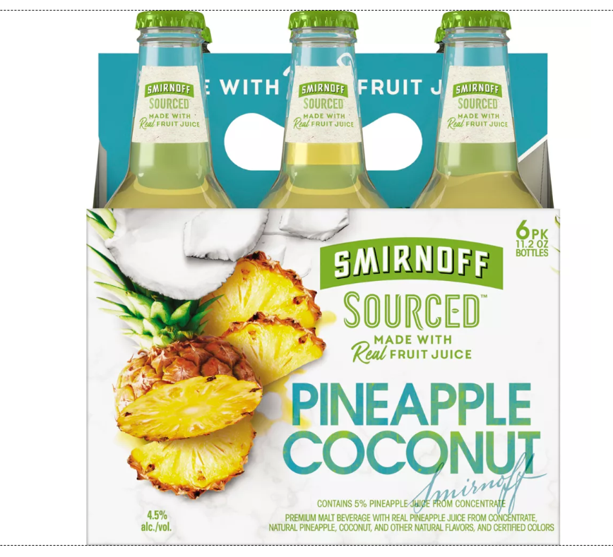 Smirnoff Ice Pineapple Coconut - 6 Pack (11.2 fl oz Bottles)