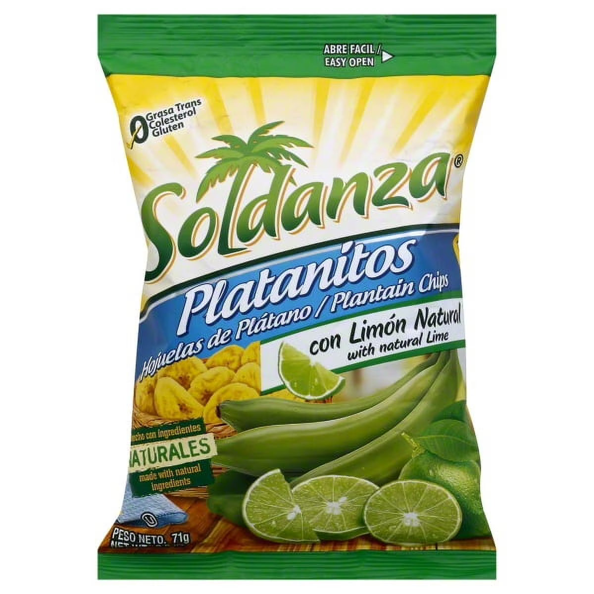 Soldanza Plantain Chips Lemon Flavor (Platanitos con Limón)