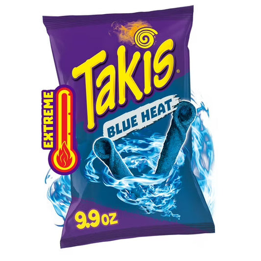 Takis Blue Heat Rolled Tortilla Chips (9.9 oz - Hot Chili Pepper)