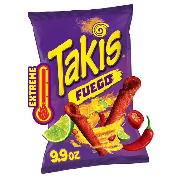 Takis Fuego Hot Chili Pepper & Lime Tortilla Chips (Family Size / 9.9 oz)
