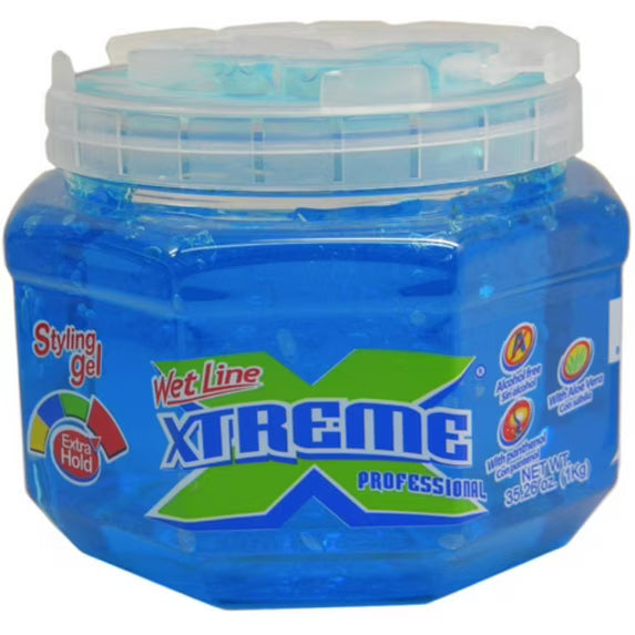 Wet Line Xtreme Professional Styling Gel - Extra Hold Blue (8.82 oz / 250g)