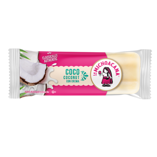 La Michoacana Coconut Ice Cream Bar (Paleta de Coco) 4oz