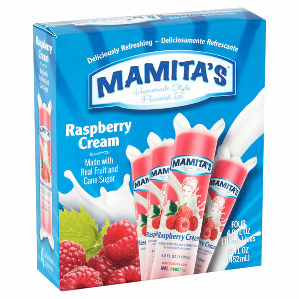 Mamita's Raspberry Cream Ice Bar (Frozen Dessert) 4 oz